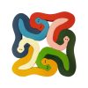 Large snakes wooden animal puzzle primary colours