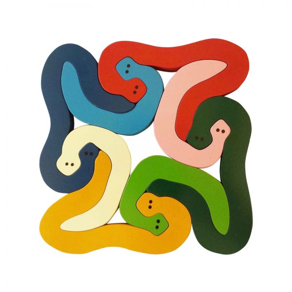 Large wooden snakes puzzle Jigzoos Australia JIGZOOS