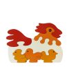 Chicken wooden animal puzzle natural colours
