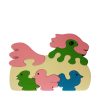 wooden animal puzzle chicken pastel colours