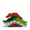 crocodile wooden animal puzzle natural colours