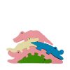 crocodile wooden animal puzzle pastel colours