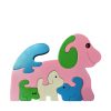 dog wooden animal puzzle pastel colours