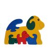 Dog wooden animal puzzle primary colours