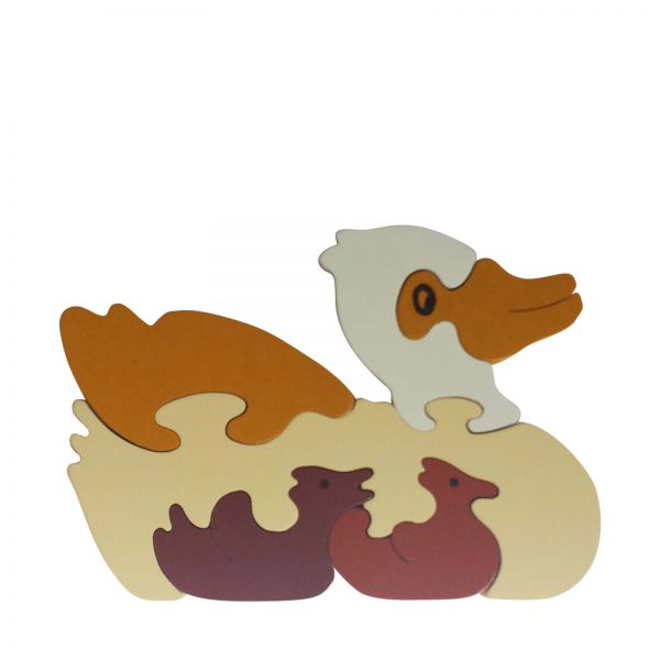 duck wooden animal puzzle natural colours