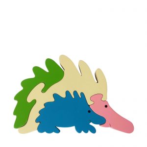 echidna wooden animal puzzle pastel colours