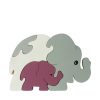 elephant wooden animal puzzle natural colours