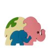 elephant wooden animal puzzle pastel colours