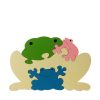 frog wooden animal puzzle pastel colours
