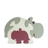 hippopotamus wooden animal puzzle natural colours