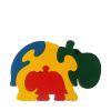 hippopotamus wooden animal puzzle primary colours