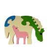 horse wooden animal puzzle pastel colours