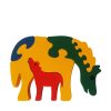 horse wooden animal puzzle primary colours