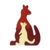 kangaroo wooden animal puzzle natural colours