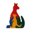 kangaroo wooden animal puzzle primary colours