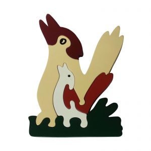 kookaburra wooden animal puzzle natural colours
