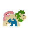 lion wooden animal puzzle pastel colours
