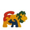 lion wooden animal puzzle primary colours