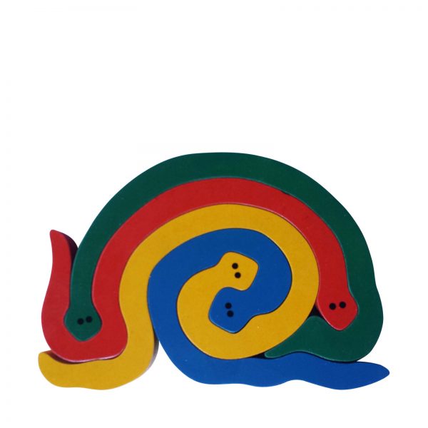 Snake wooden animal puzzle primary colours