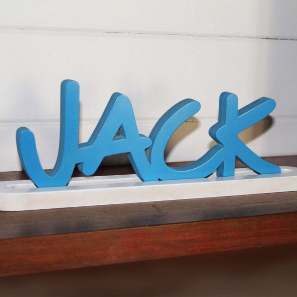 name plaque wooden stands