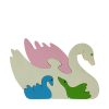Swan wooden animal puzzle pastel colours