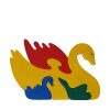 Swan wooden animal puzzle primary colours