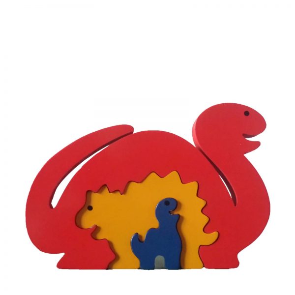 Dinosaur Wooden Animal Puzzle Primariy Colours